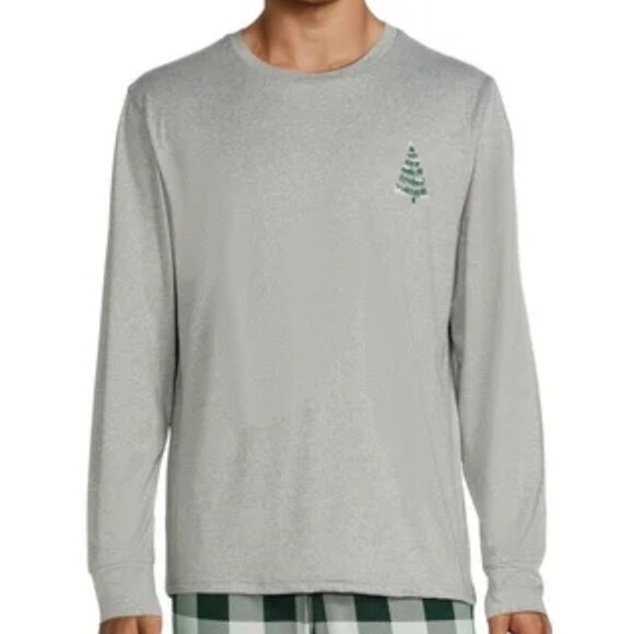 Men's Pajama Set XL-Holiday Green Plaid Christmas Tree Long Sleeve Top/Pants NWT - Picture 2 of 4